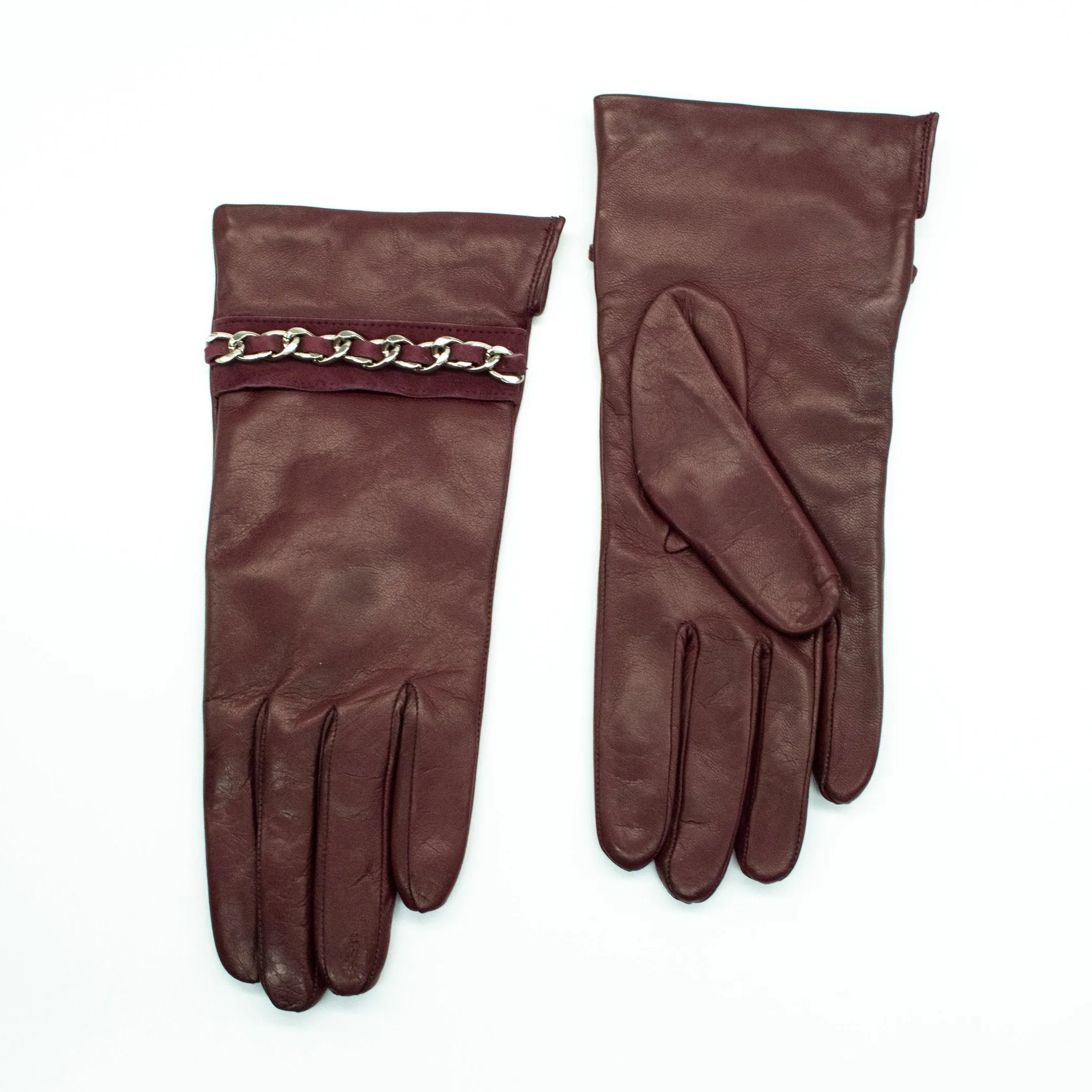 NAPPA LEATHER GLOVE WITH CHAIN BRACELET