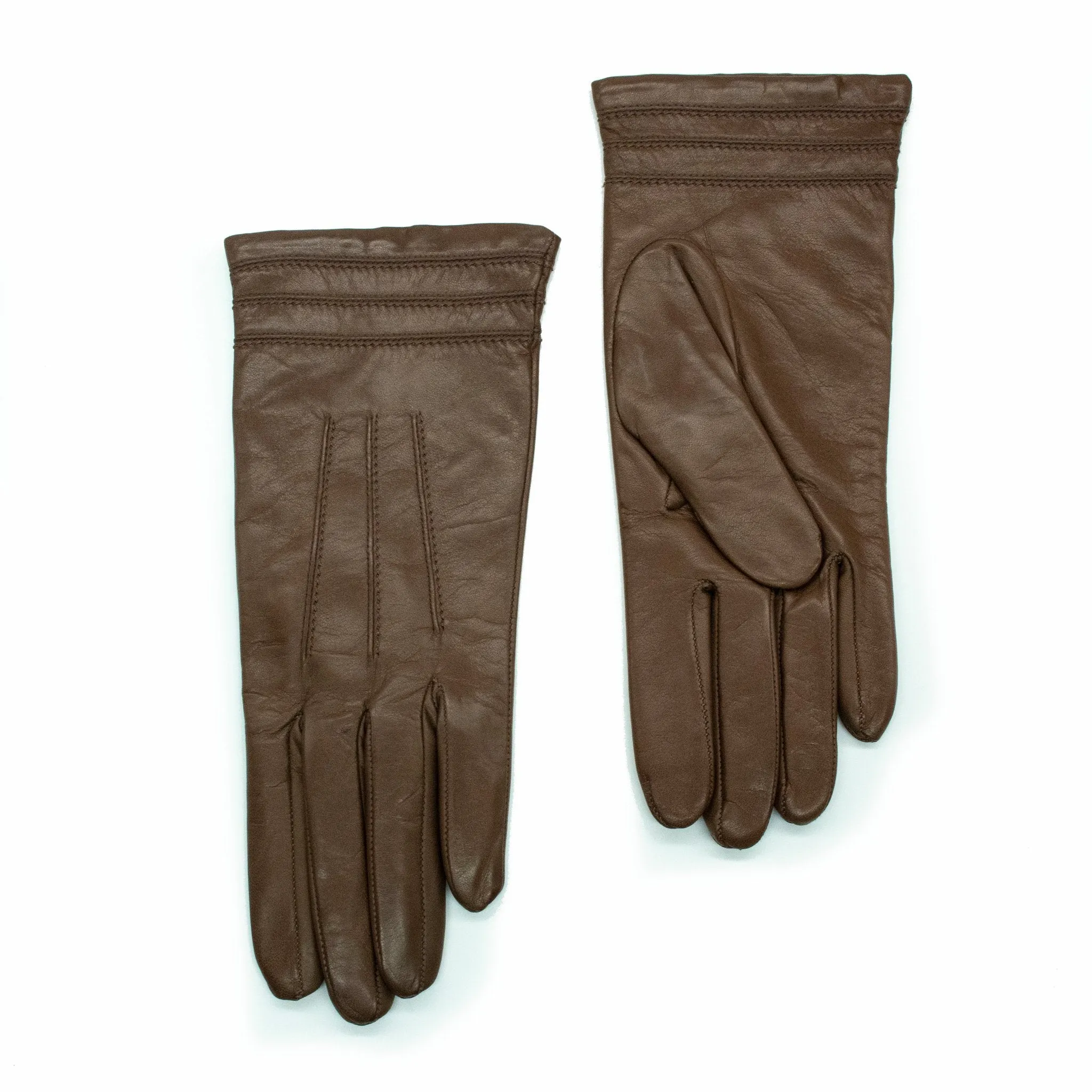 NAPPA LEATHER GLOVE WITH STITCH DETAIL AT CUFF