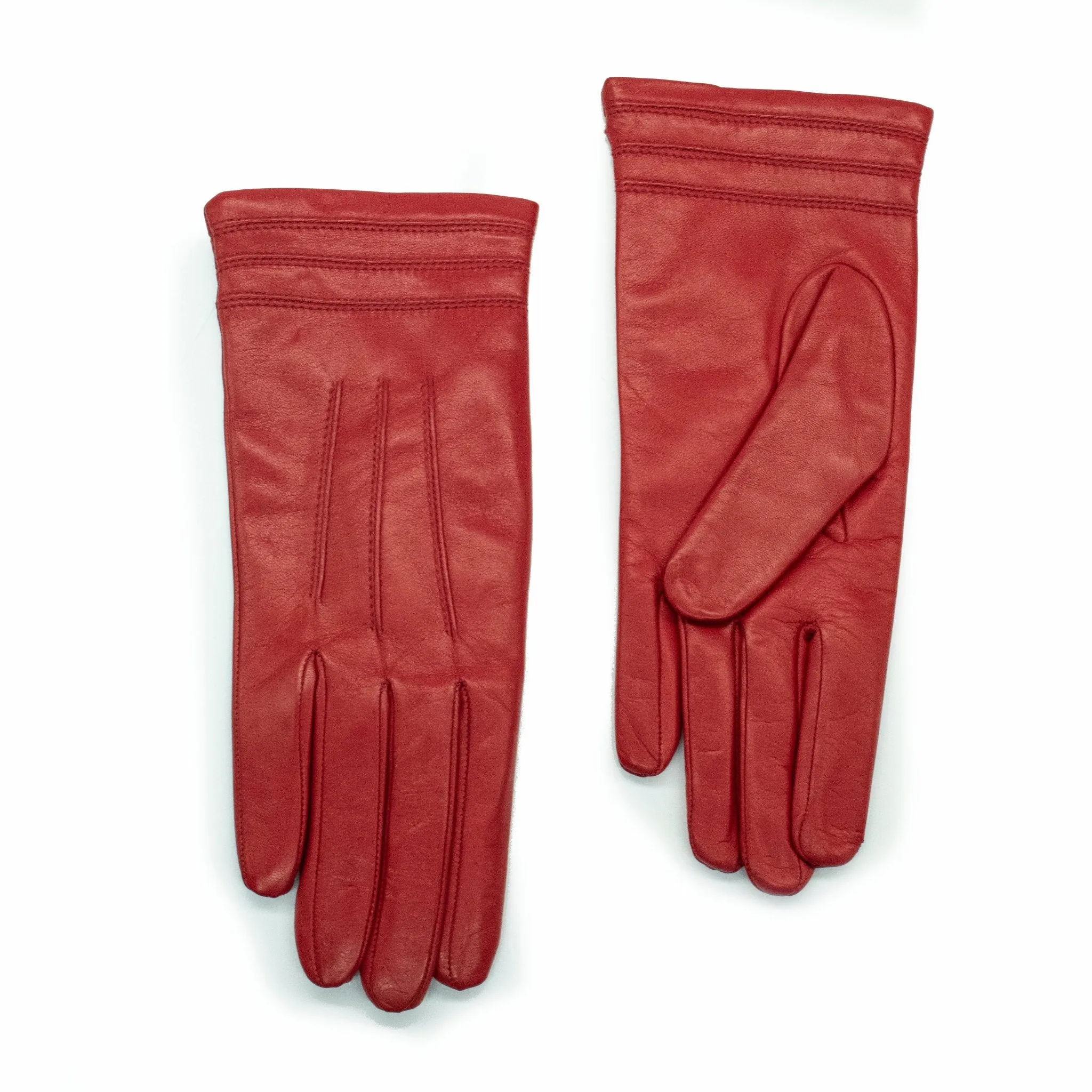 NAPPA LEATHER GLOVE WITH STITCH DETAIL AT CUFF