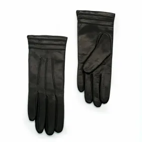 NAPPA LEATHER GLOVE WITH STITCH DETAIL AT CUFF