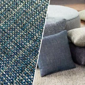 NEW Baron Bearnard Two-Tone Upholstery Tweed Texture Nubby Fabric -Blue & Dark Blue