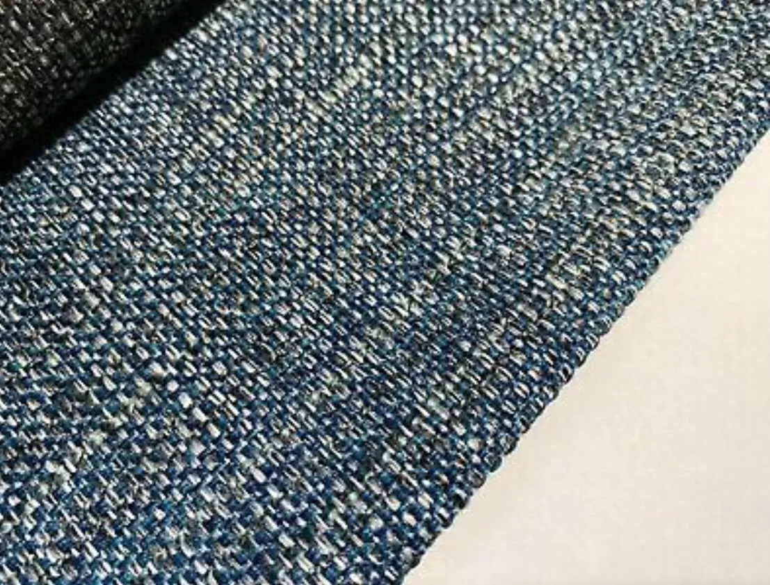 NEW Baron Bearnard Two-Tone Upholstery Tweed Texture Nubby Fabric -Blue & Dark Blue