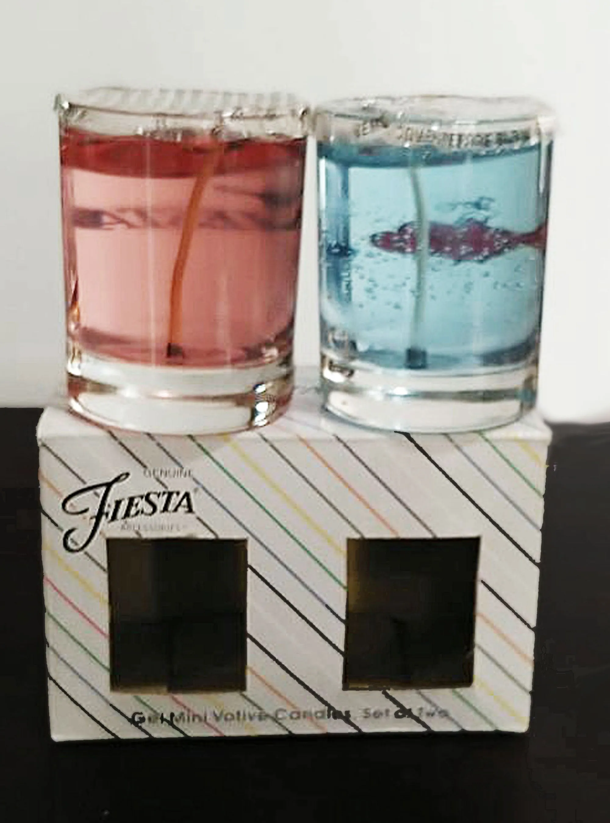 NEW OLD STOCK - FIESTA HOMER LAUGHLIN GEL MINI VOTIVE CANDLES IN A JAR SET OF 2 - #2 - GENUINE LICENSED FIESTA