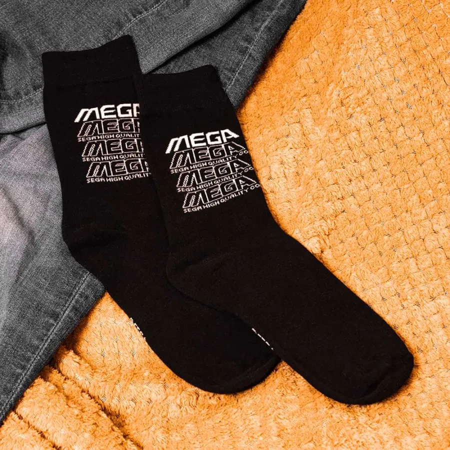 Official Mega Drive ‘Retro Logo’ Black Socks (One Size)