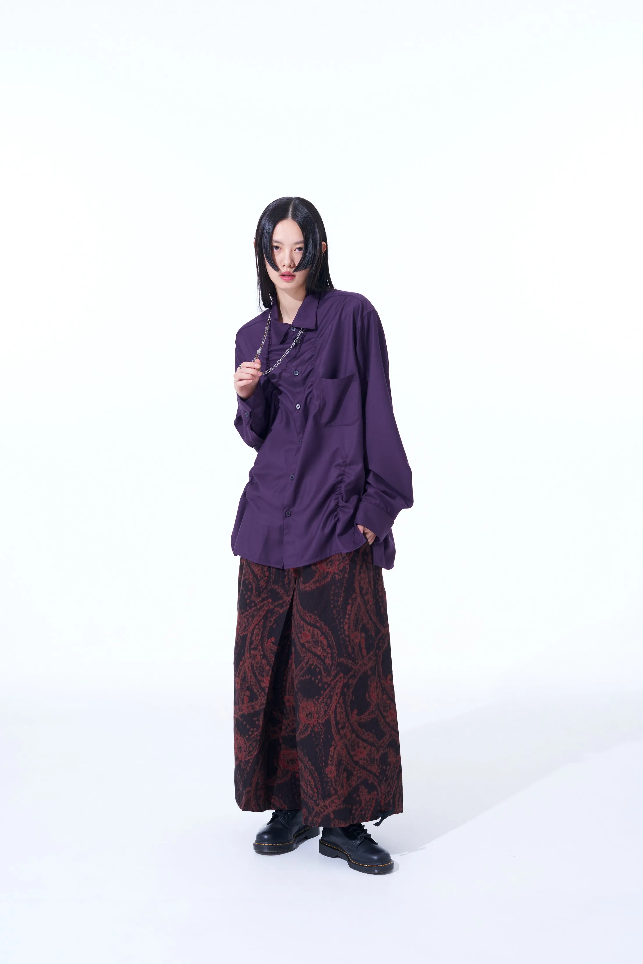 PAISLEY PATTERN JACQUARD HAKAMA BALLOON PANTS