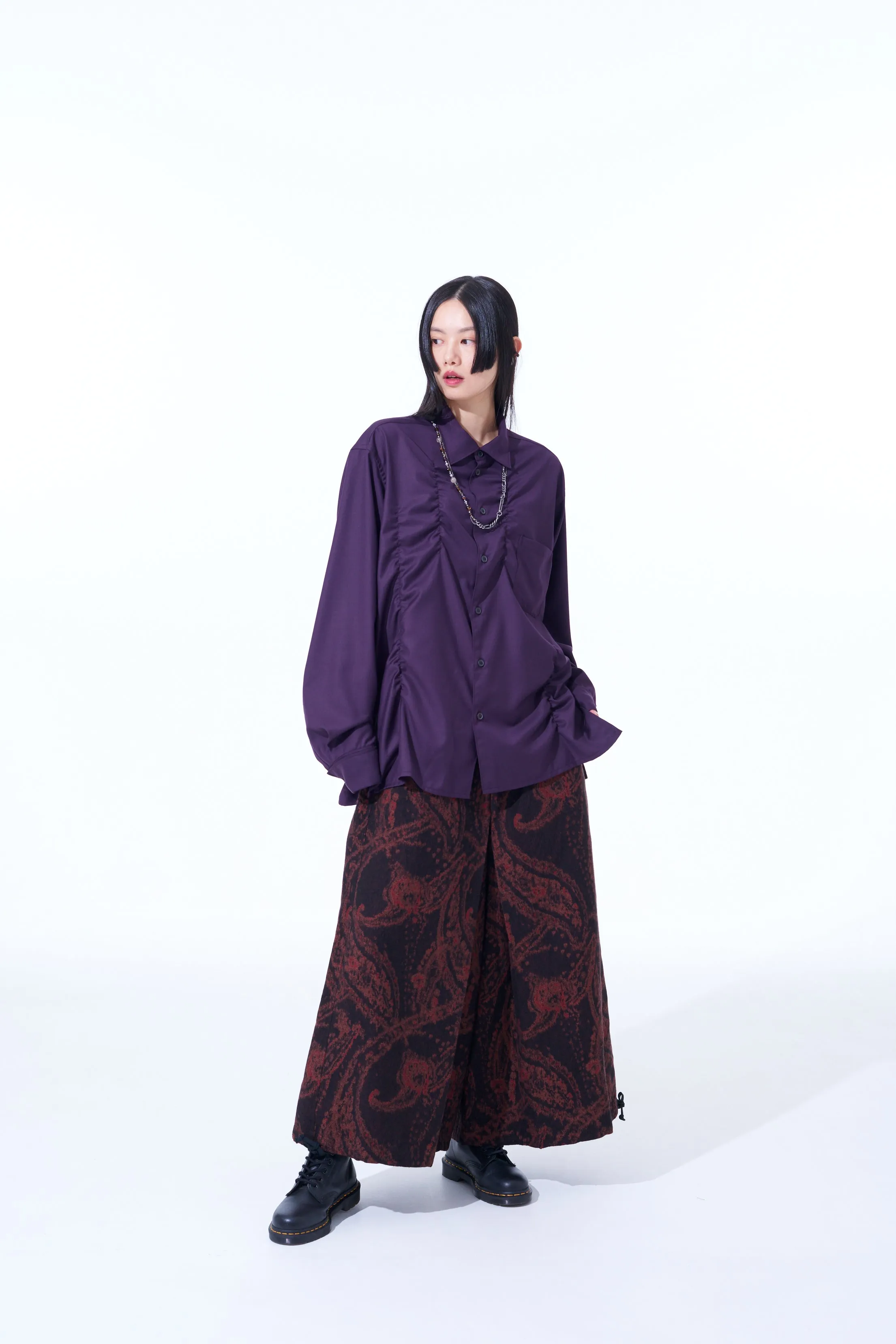 PAISLEY PATTERN JACQUARD HAKAMA BALLOON PANTS