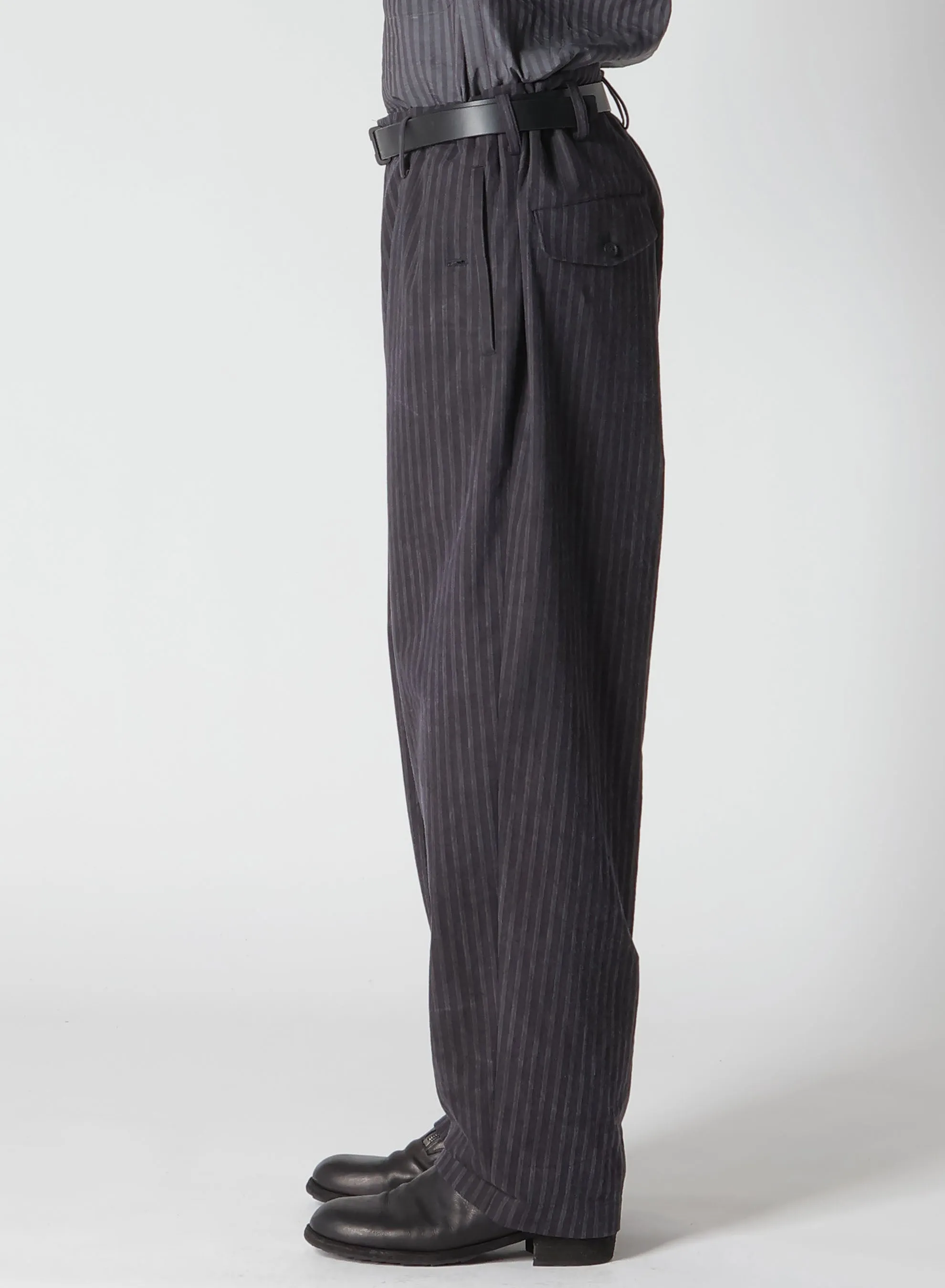 PIGMENT WASH COTTON STRIPE PANTS