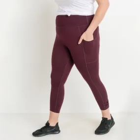 Plus Size Burgundy Bow Accent Side Pockets Leggings