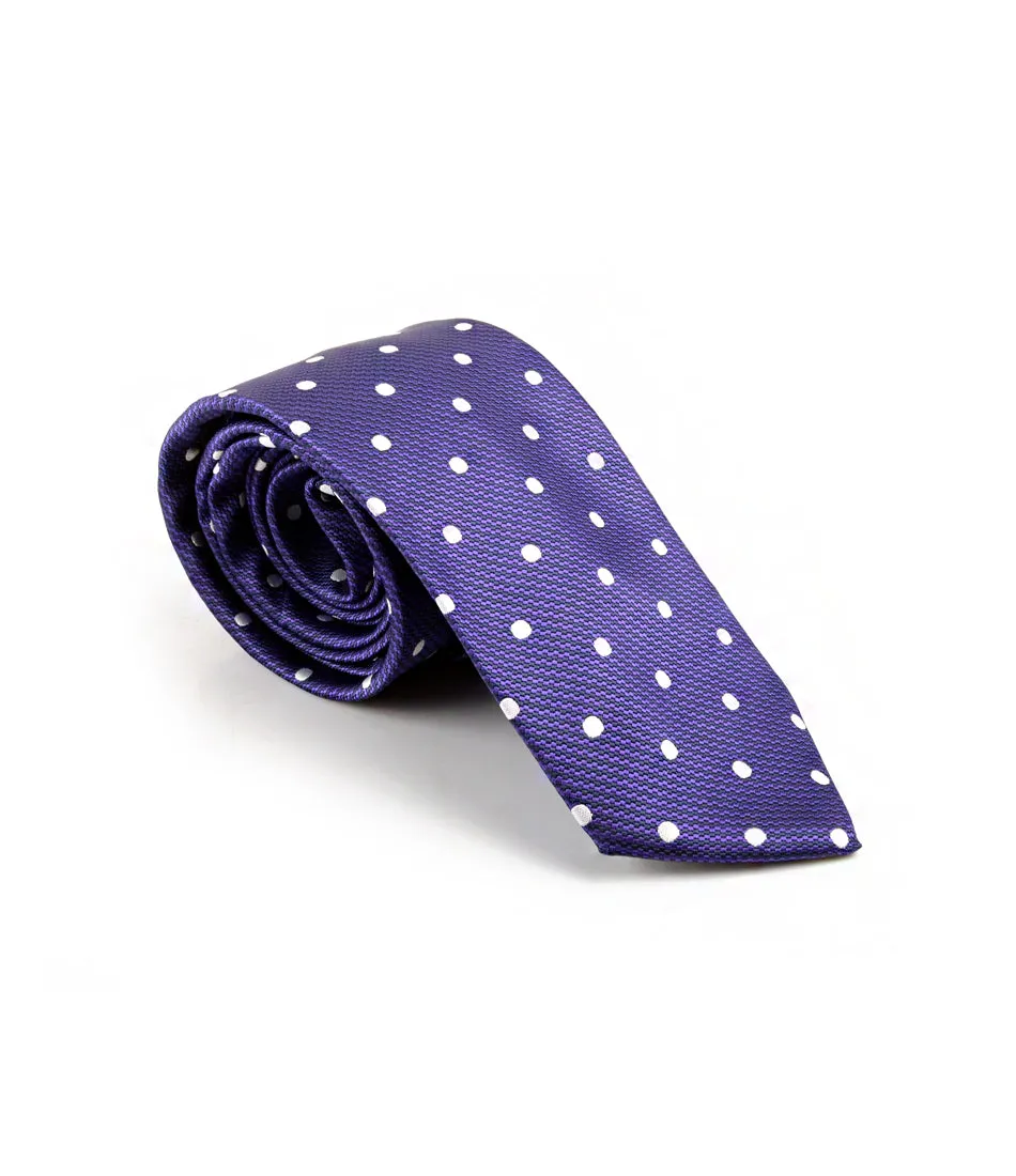 Purple & white Polka Neck Tie