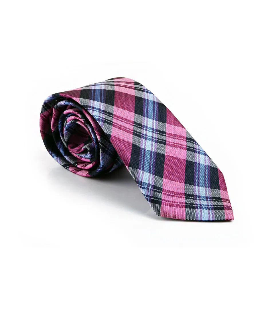 Royal Chequered Pink & Blue Neck Tie