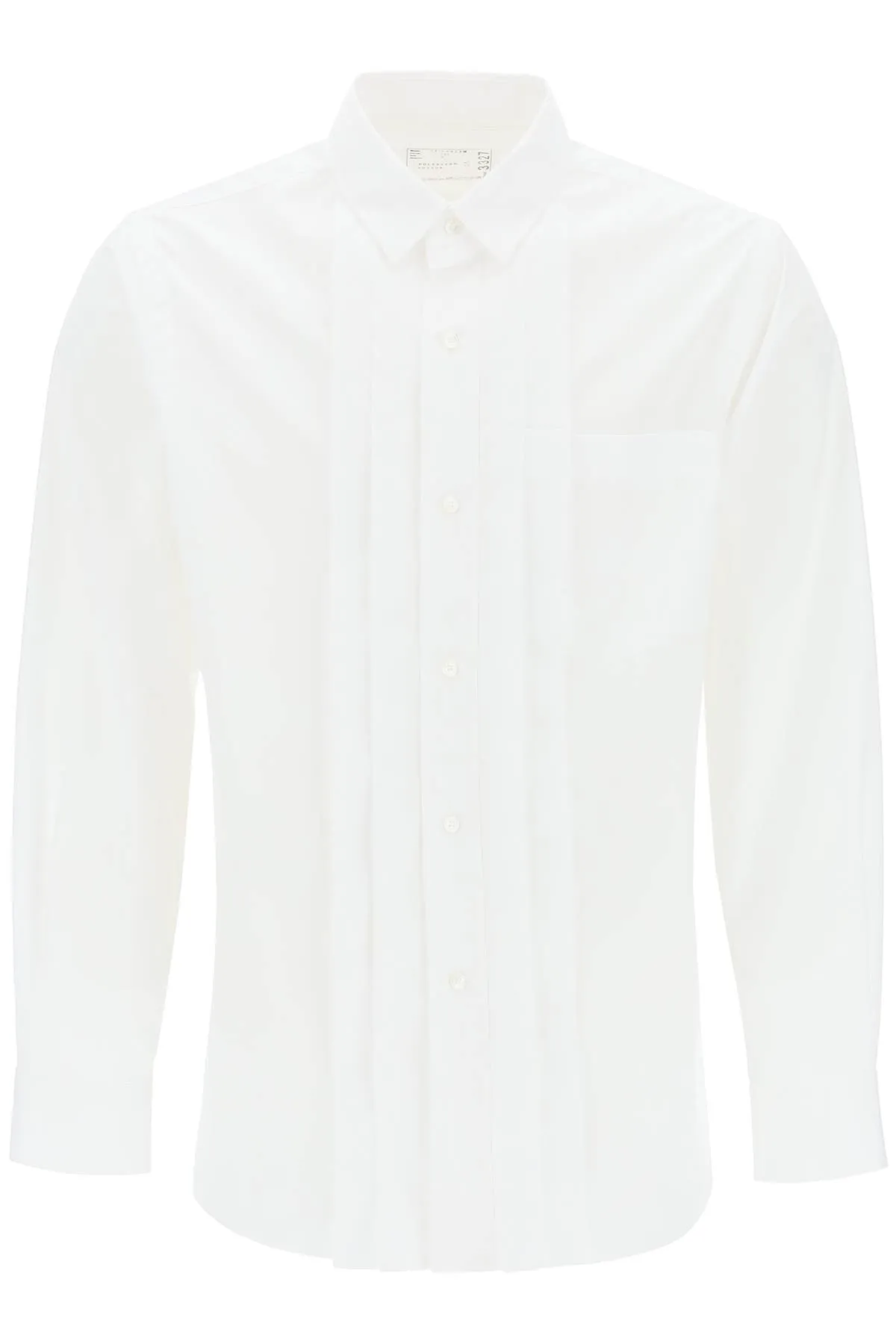 SACAI layered poplin effect shirt with