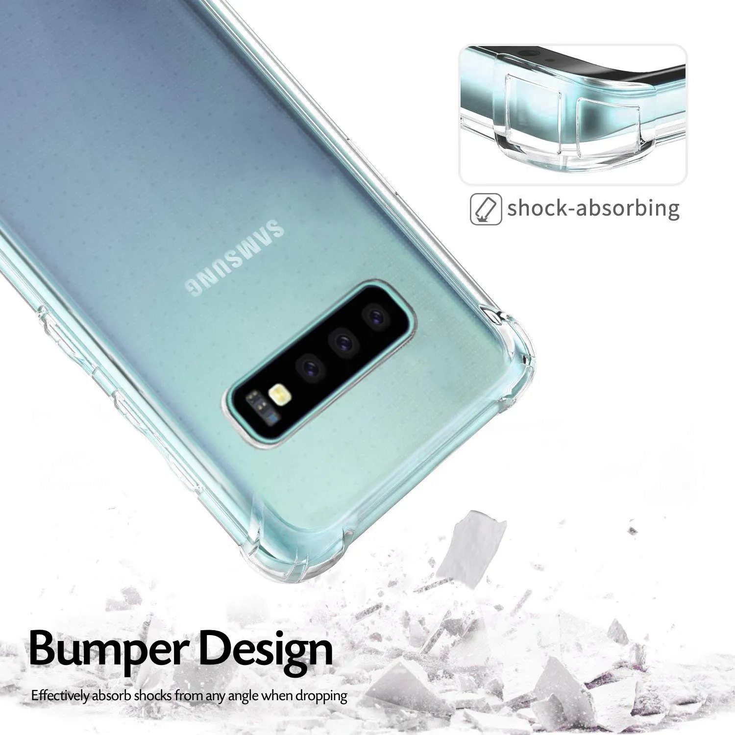 Samsung Galaxy S10 Plus / Galaxy S10  2019 (FOSO) Back Cover Case | Shock Proof TPU - Bumper Clear 