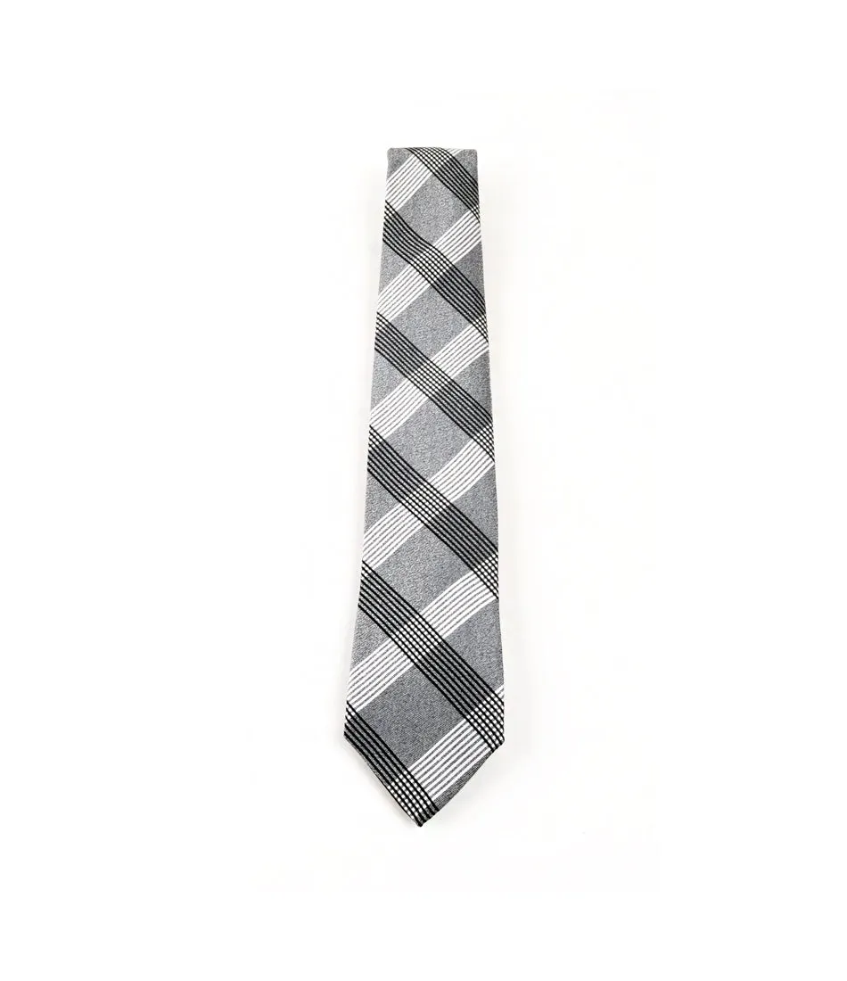 Slate Grey Chequered Neck Tie