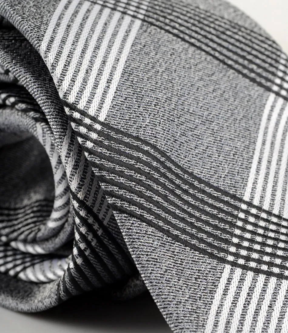 Slate Grey Chequered Neck Tie