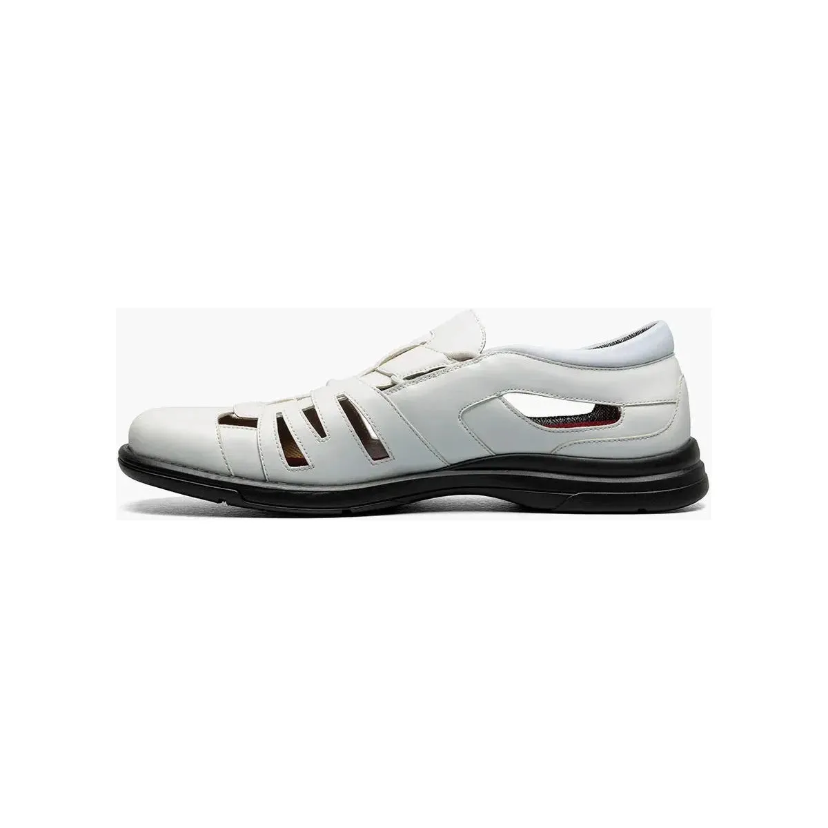 Stacy Adams Scobel Closed Toe Fisherman Sandal White 25657-100