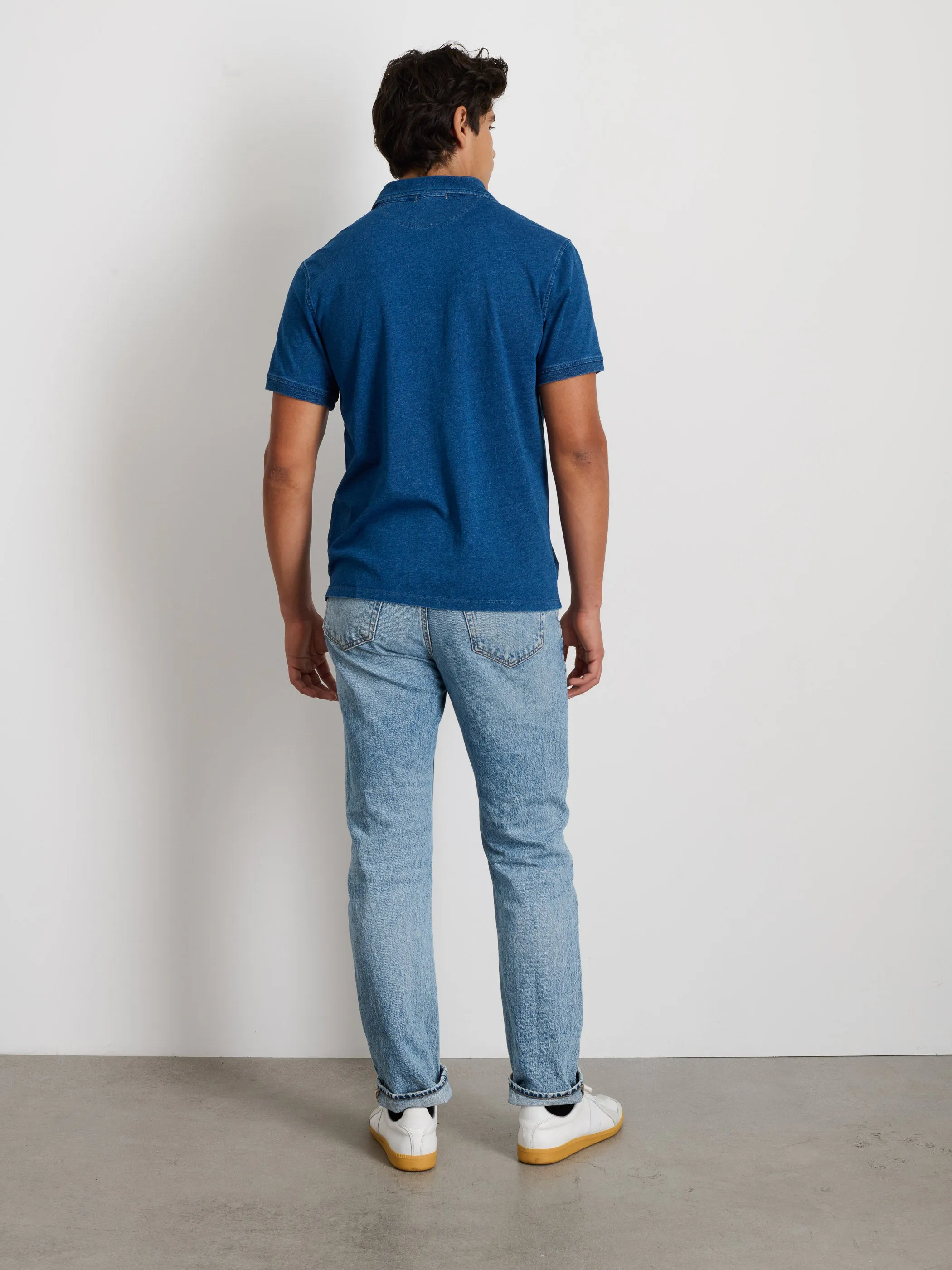 Standard Polo In Indigo Slub Cotton