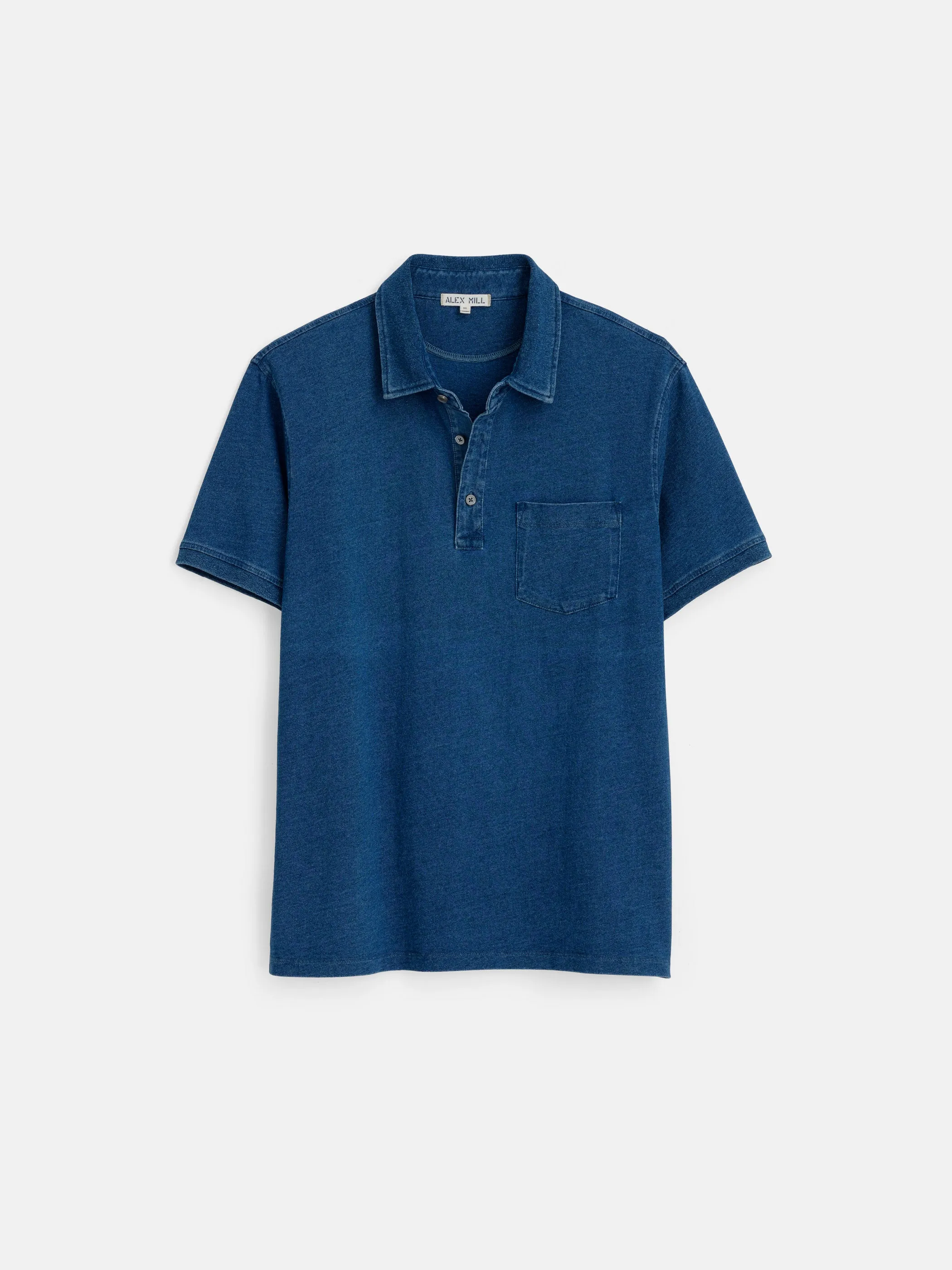 Standard Polo In Indigo Slub Cotton