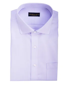 Tailored fit Lavendar Herringbone English Spread Collar Supima® Cotton Non-Iron Dress Shirt (B/T)