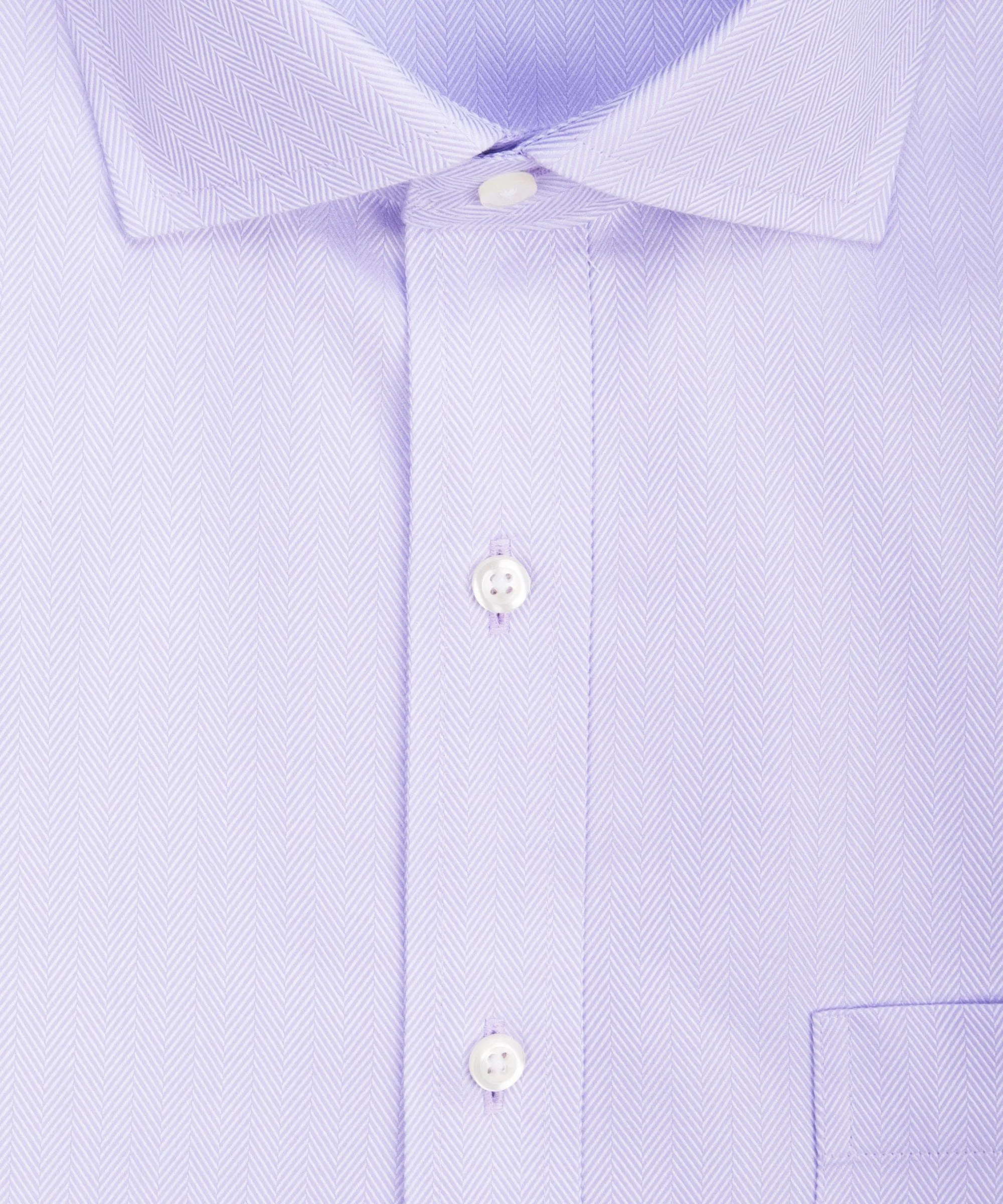 Tailored fit Lavendar Herringbone English Spread Collar Supima® Cotton Non-Iron Dress Shirt (B/T)