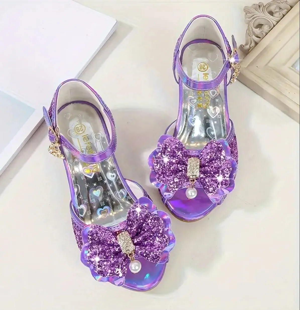 The Brights, Glitter Pearl Bow Princess High Heels