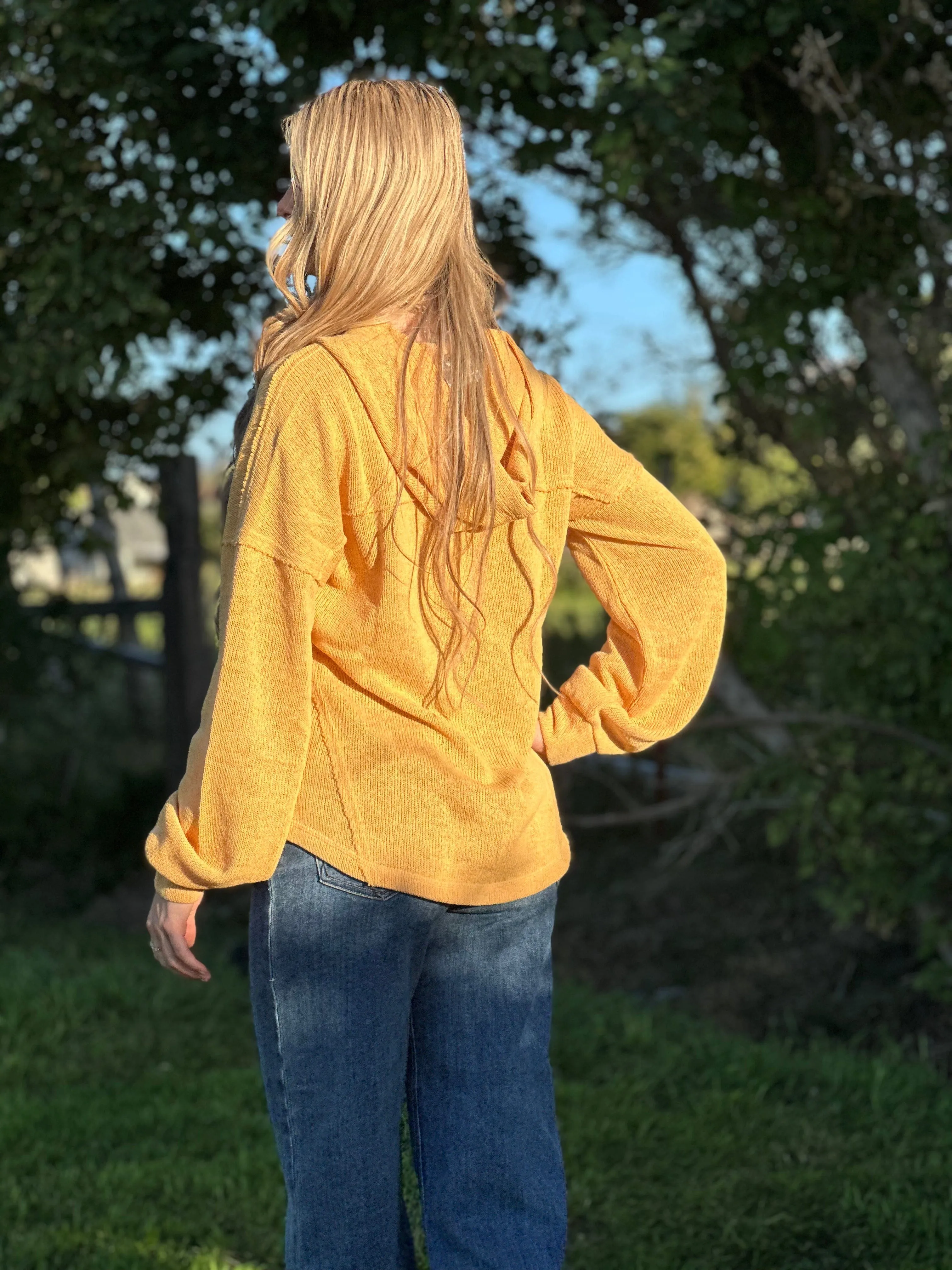 The Montana Mustard Hoodie Top