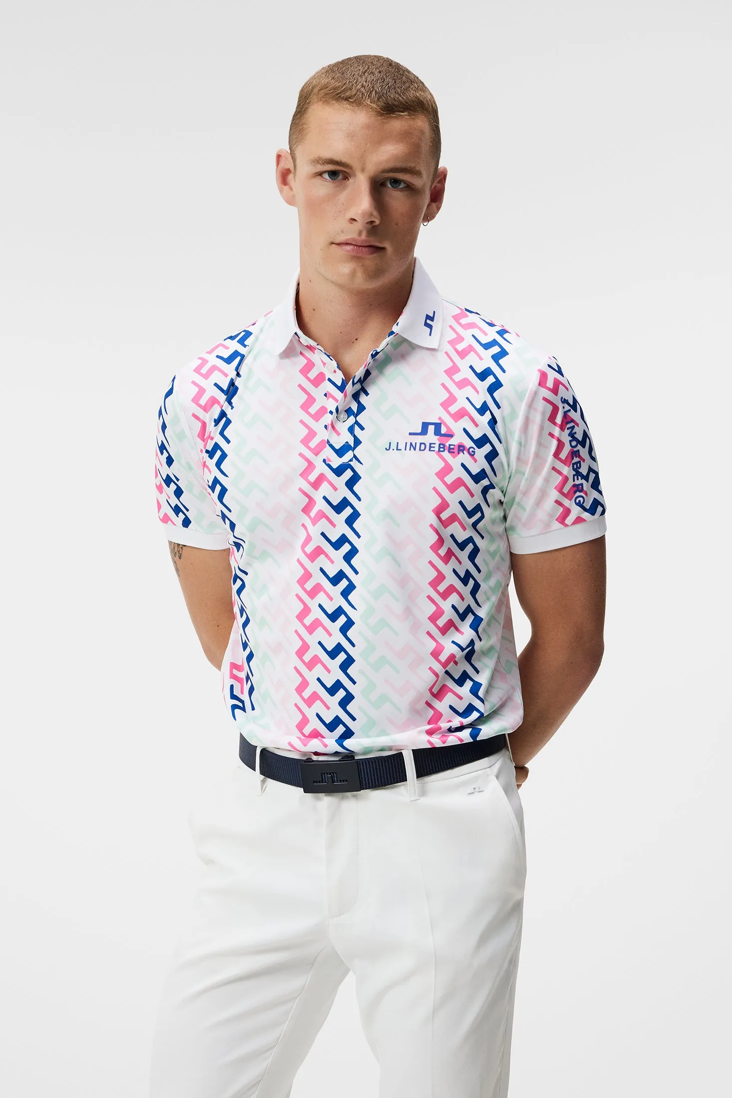 Tour Tech Reg Fit Print Polo / Pink Painted Bridge