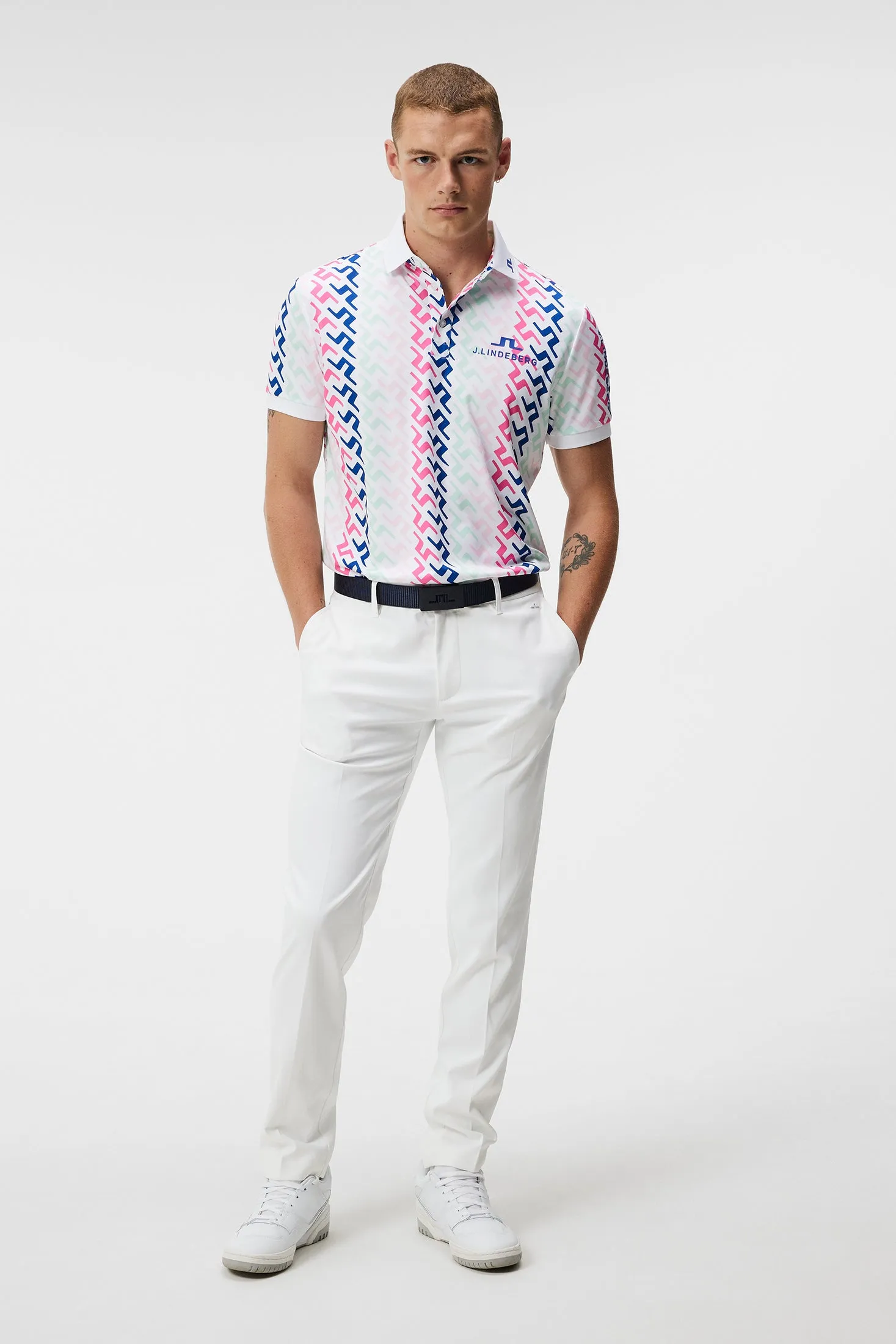 Tour Tech Reg Fit Print Polo / Pink Painted Bridge