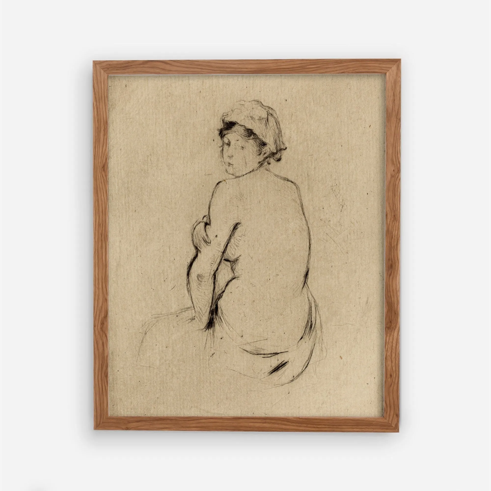 Vintage Portrait Sketch Wall Art Print