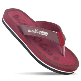 Walkaroo Womens Printed Care Plus Flip-Flop  - WH3956 Maroon